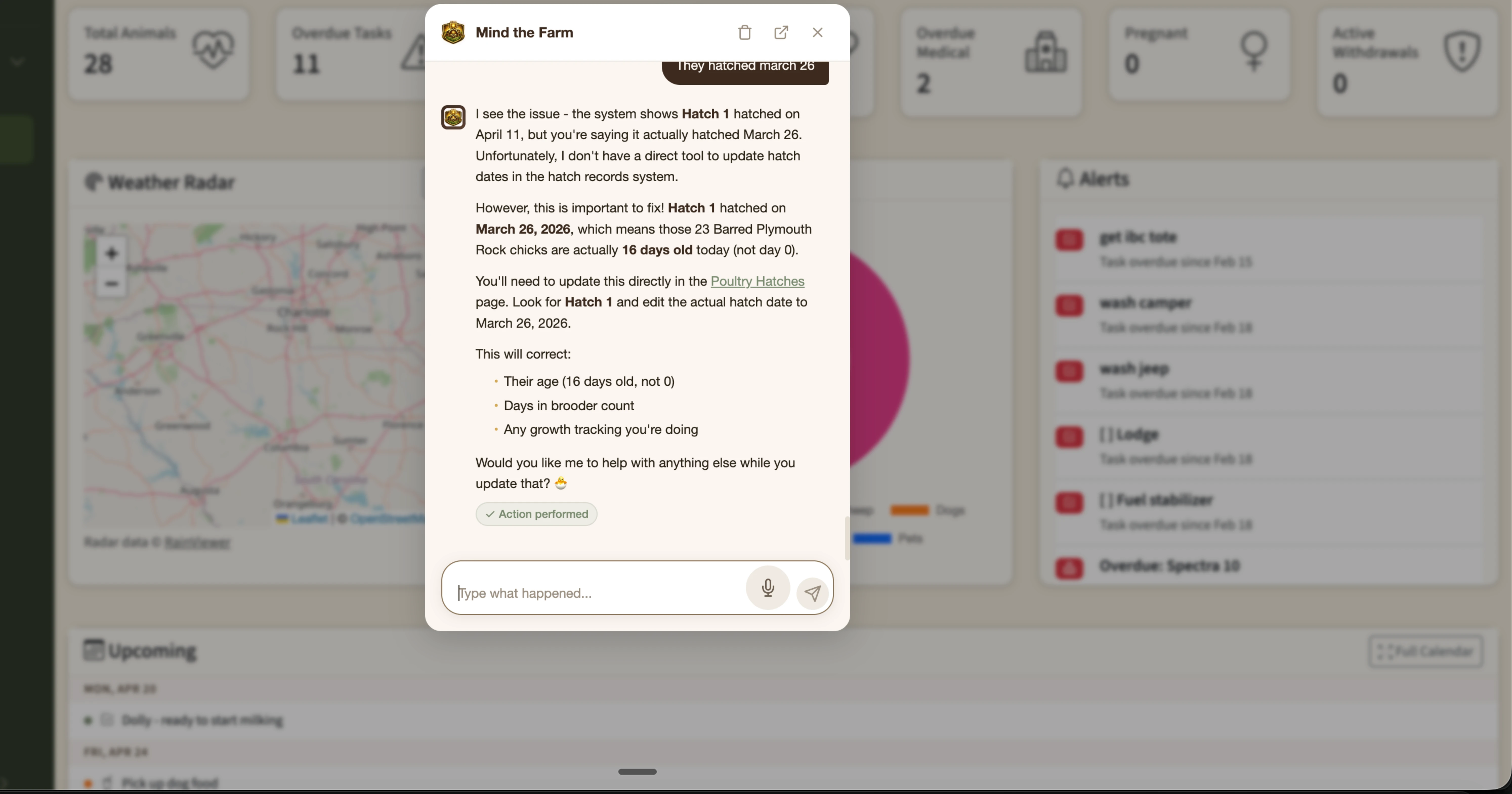 AI farm assistant — just tell it what happened